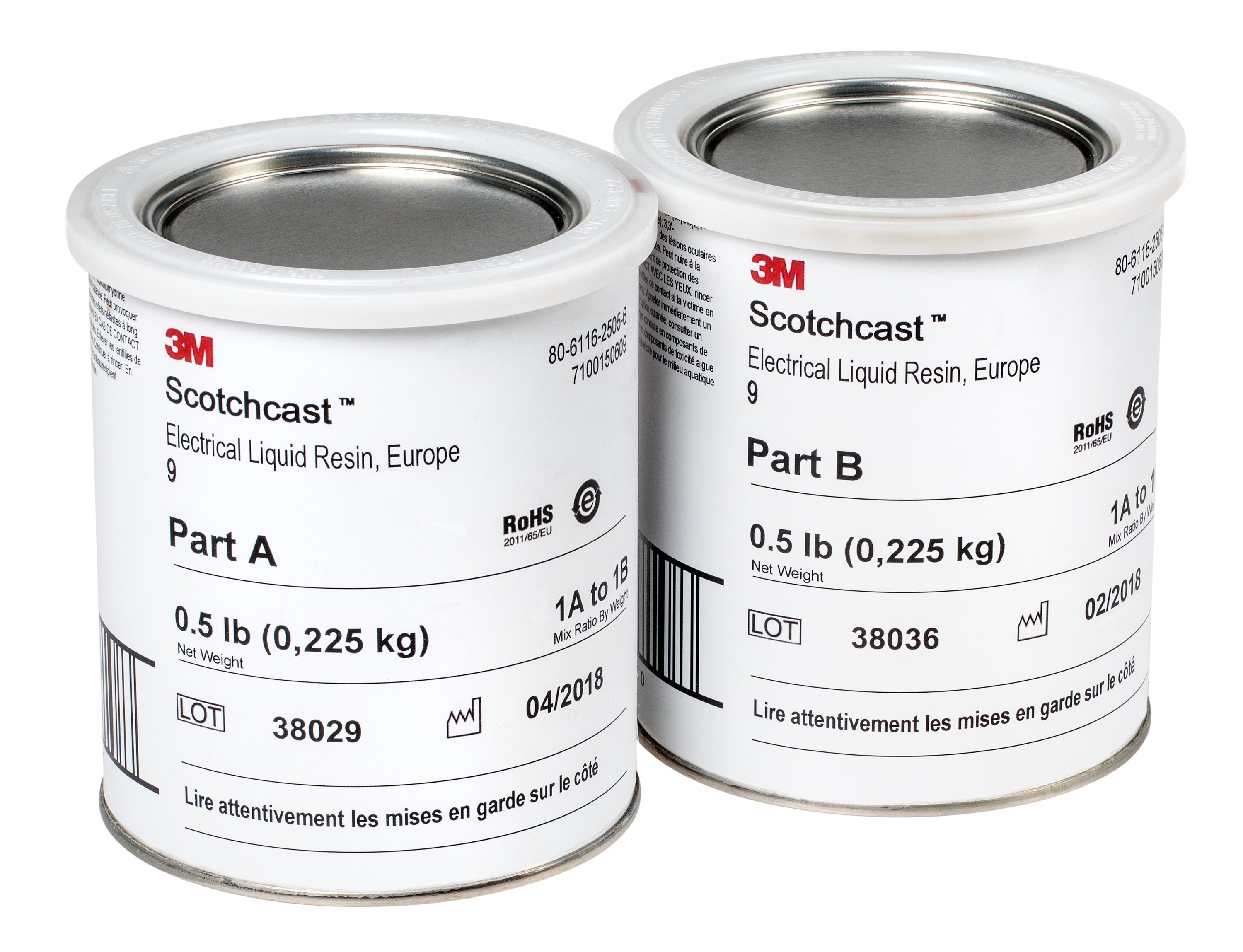 3M™ Scotchcast™ 9N Epoxid-Flüssigharz, Braun, Teil A+B, 0,45 kg