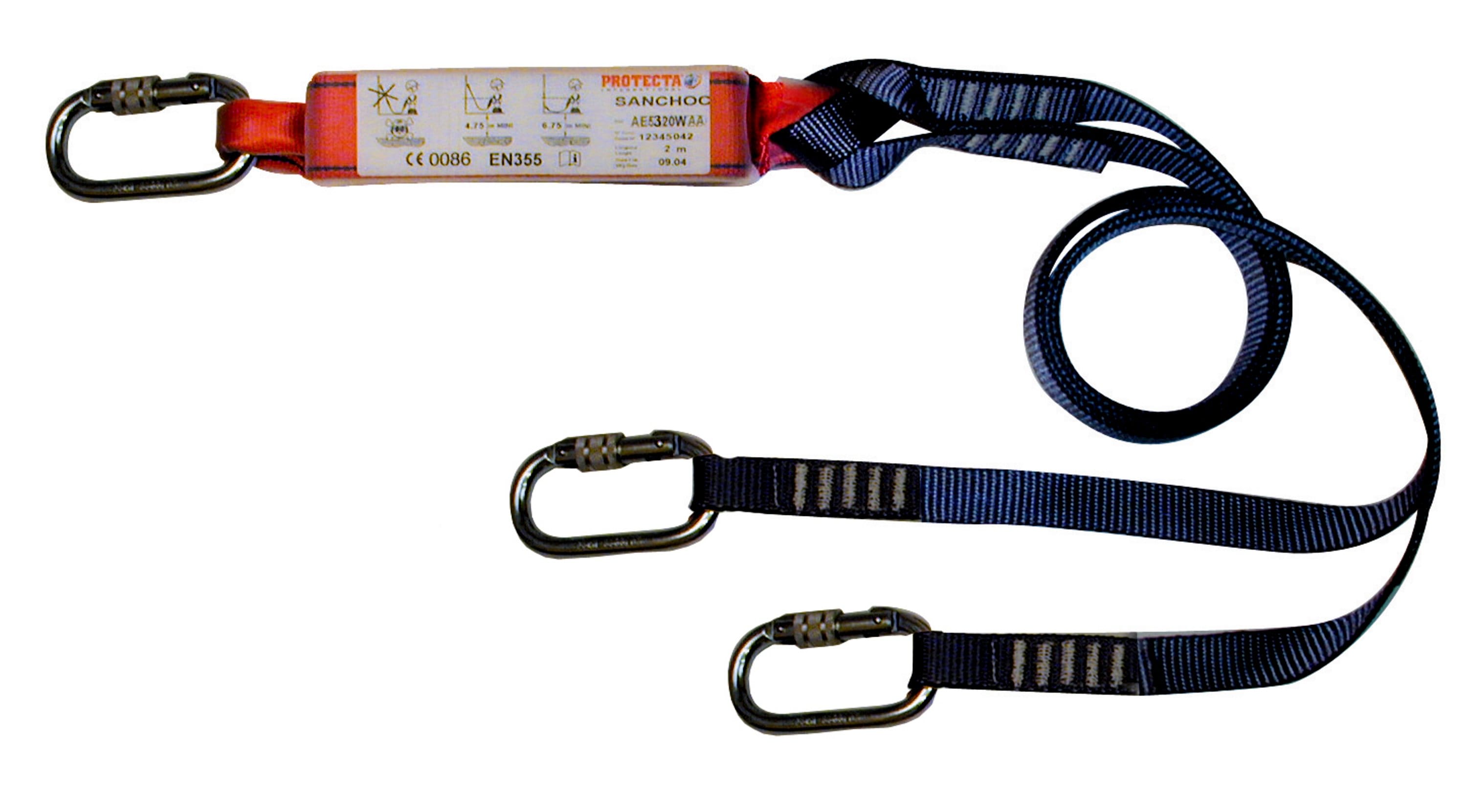 Longe antichute 3M™ Protecta®, corde à âme et gaine, à deux brins, 1,30 m, 1260317