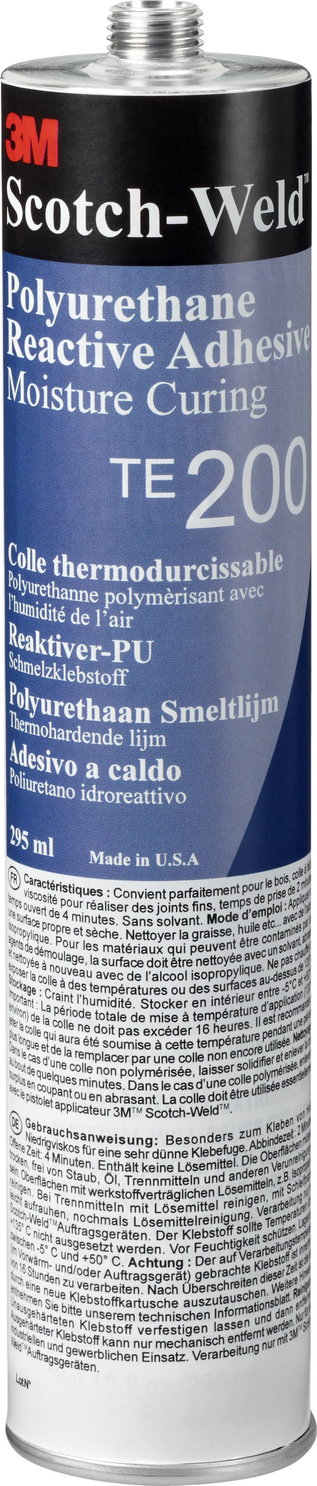 3M™ Scotch-Weld™ Reactive PUR Hot-Melt Adhesive TE200, White, 295 ml