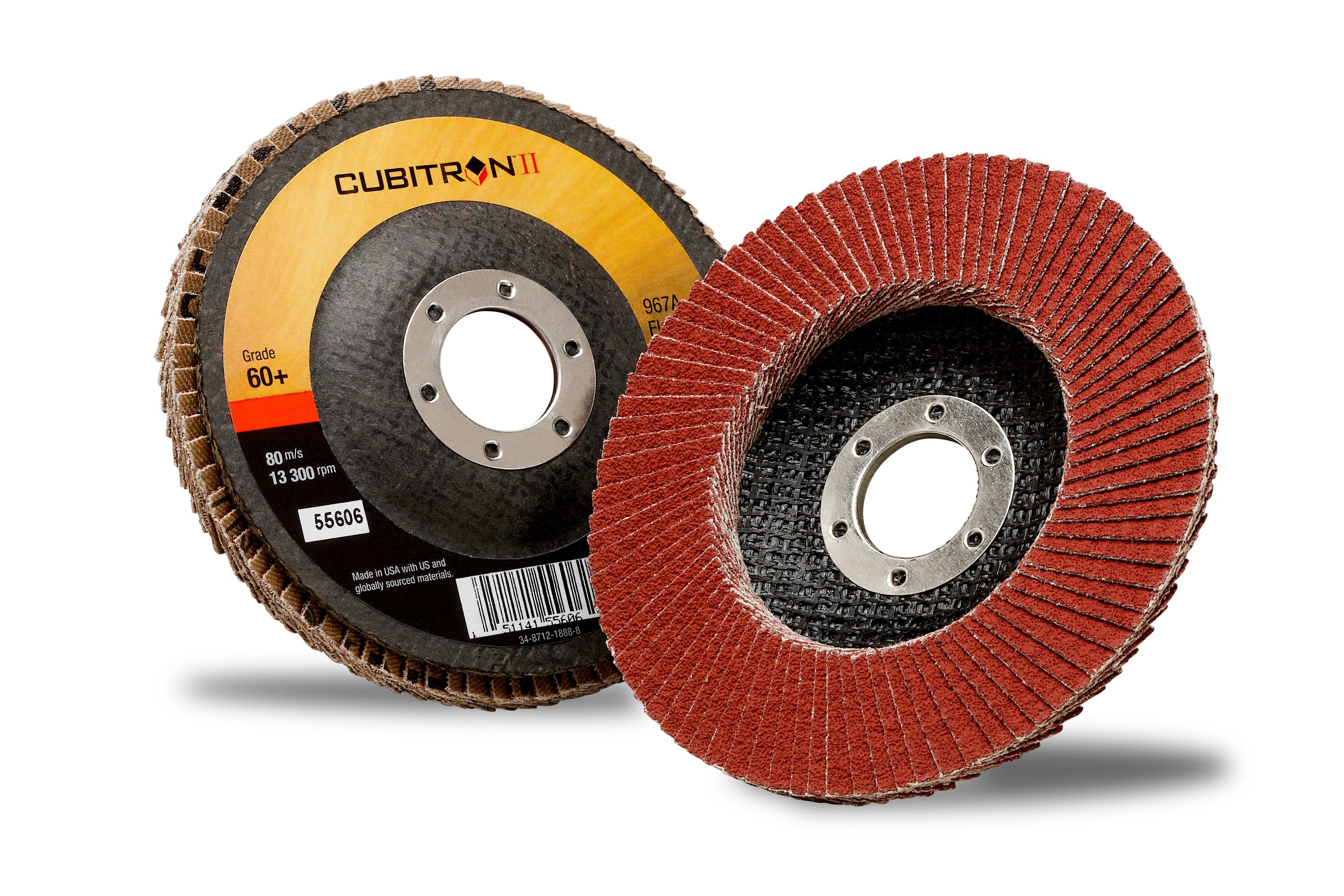 3M™ Cubitron™ II Fächerscheibe 967A, 125 mm x 22 mm, 40+, flach