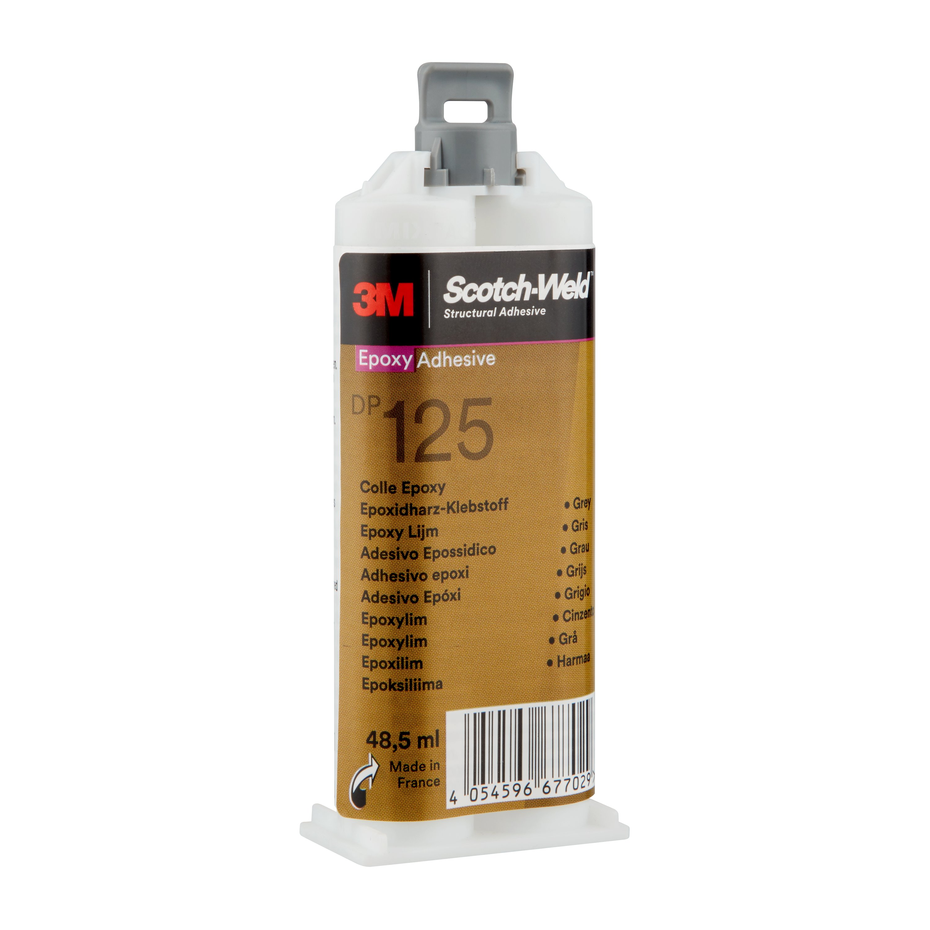 3M™ Scotch-Weld™ 2-Komponenten-Konstruktionsklebstoff auf Epoxidharzbasis DP125, Grau, 48.5 ml