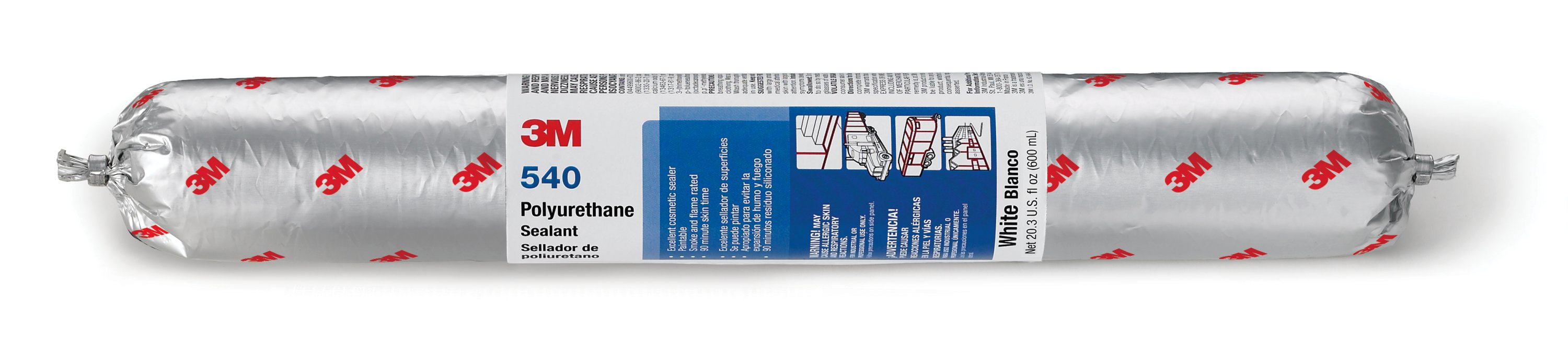 3M™ Polyurethane-based Adhesive and Sealant 540, White, 600 ml