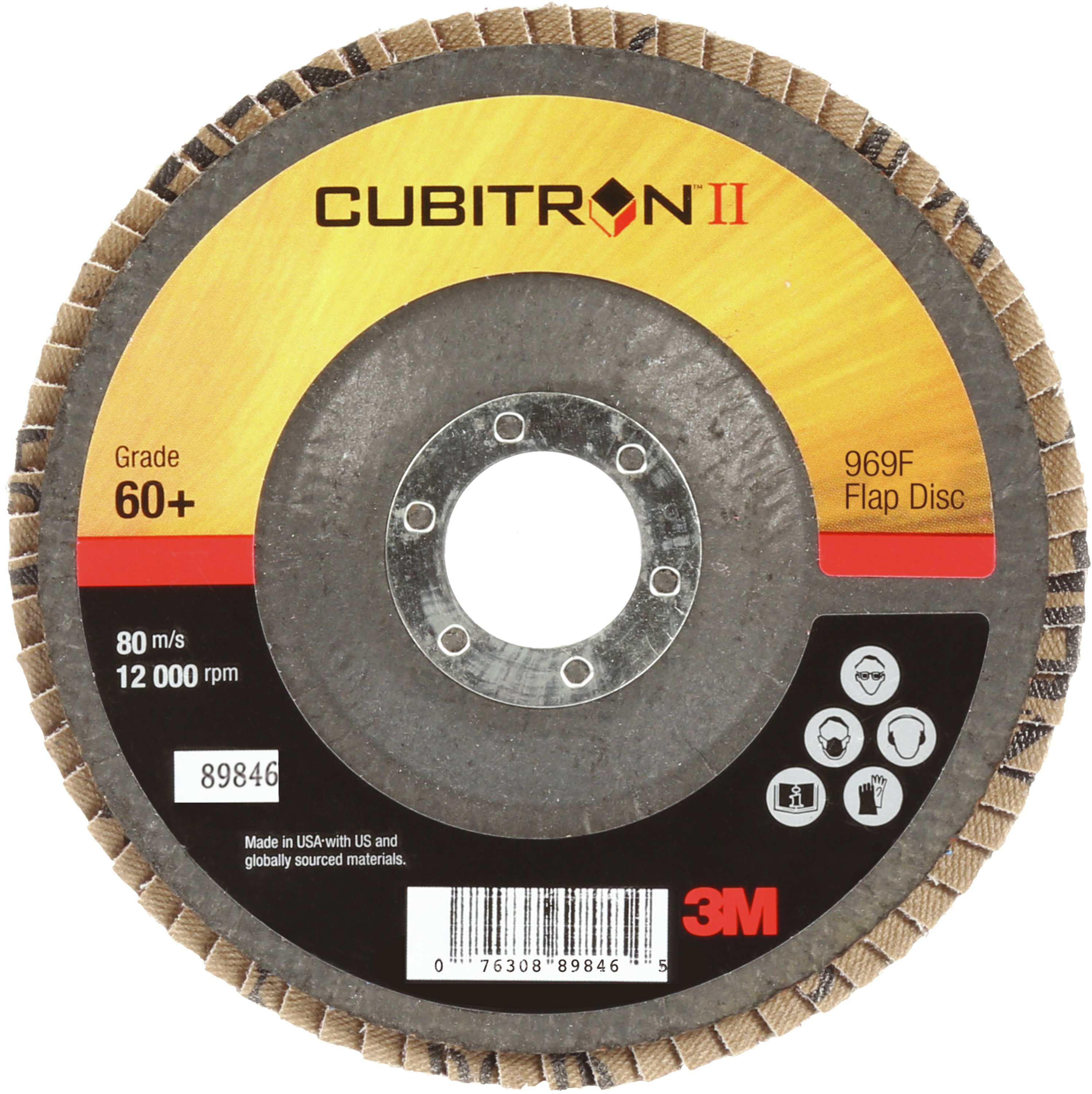 3M™ Cubitron™ II Flap Disc 969F, 180 mm x 22 mm, 80+, tapered