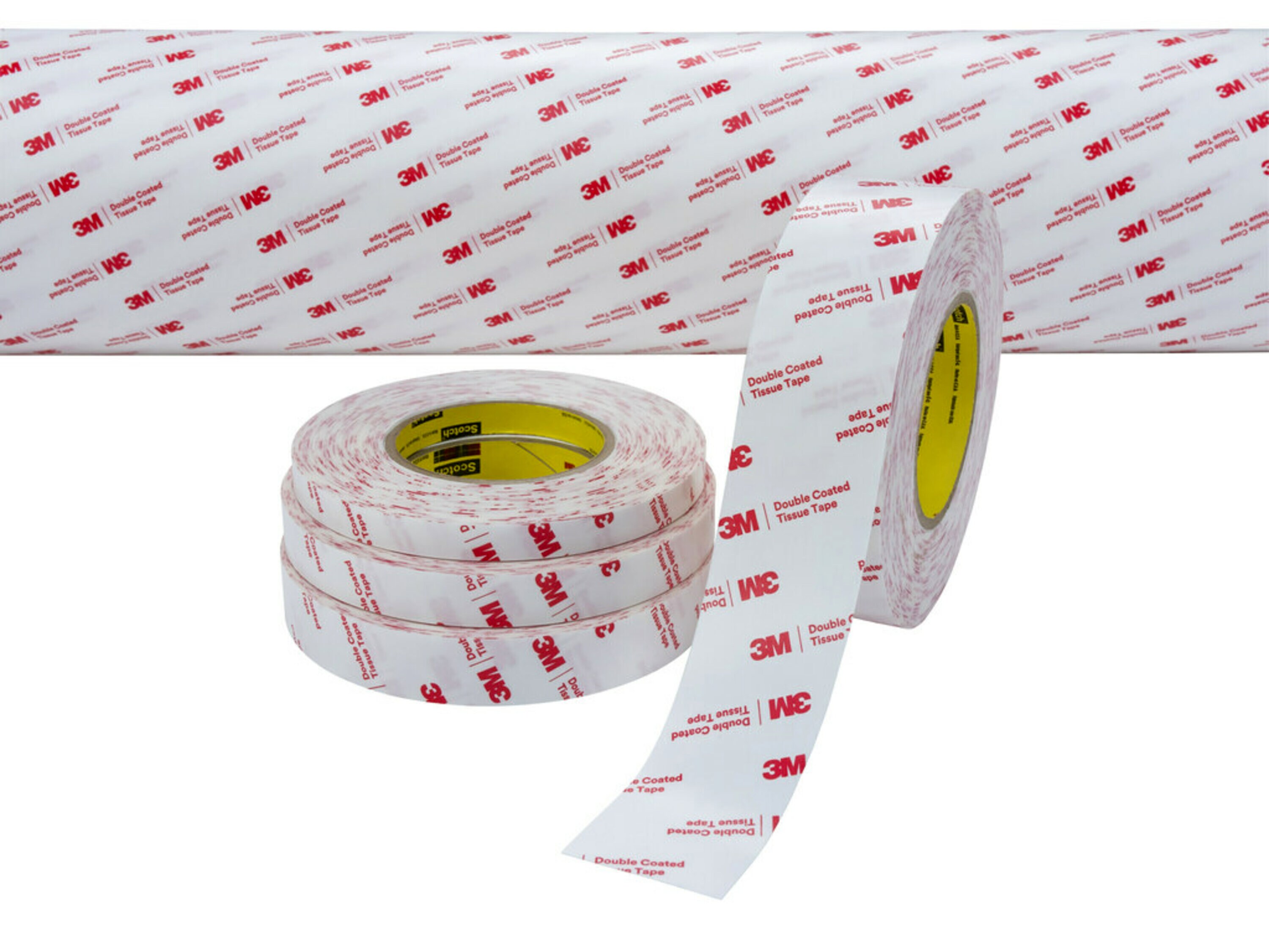 3M™ Double-sided adhesive tape with paper-fibre backing 56212, transparent, 12 mm x 50 m