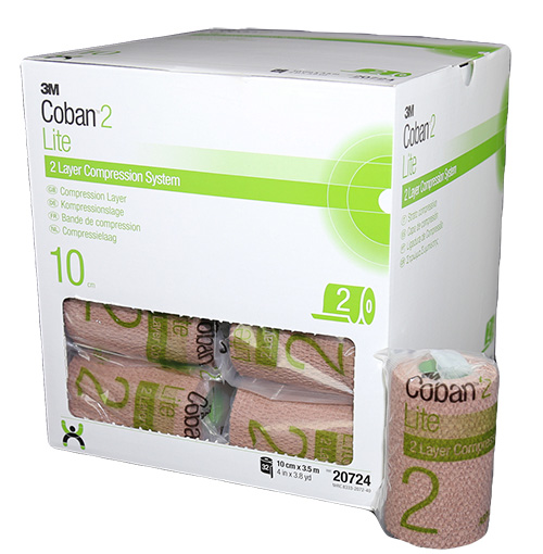 3M™ Coban™ 2 Lite Compression Bandage, 20724, 10 cm x 3.5 m, 32 per pack