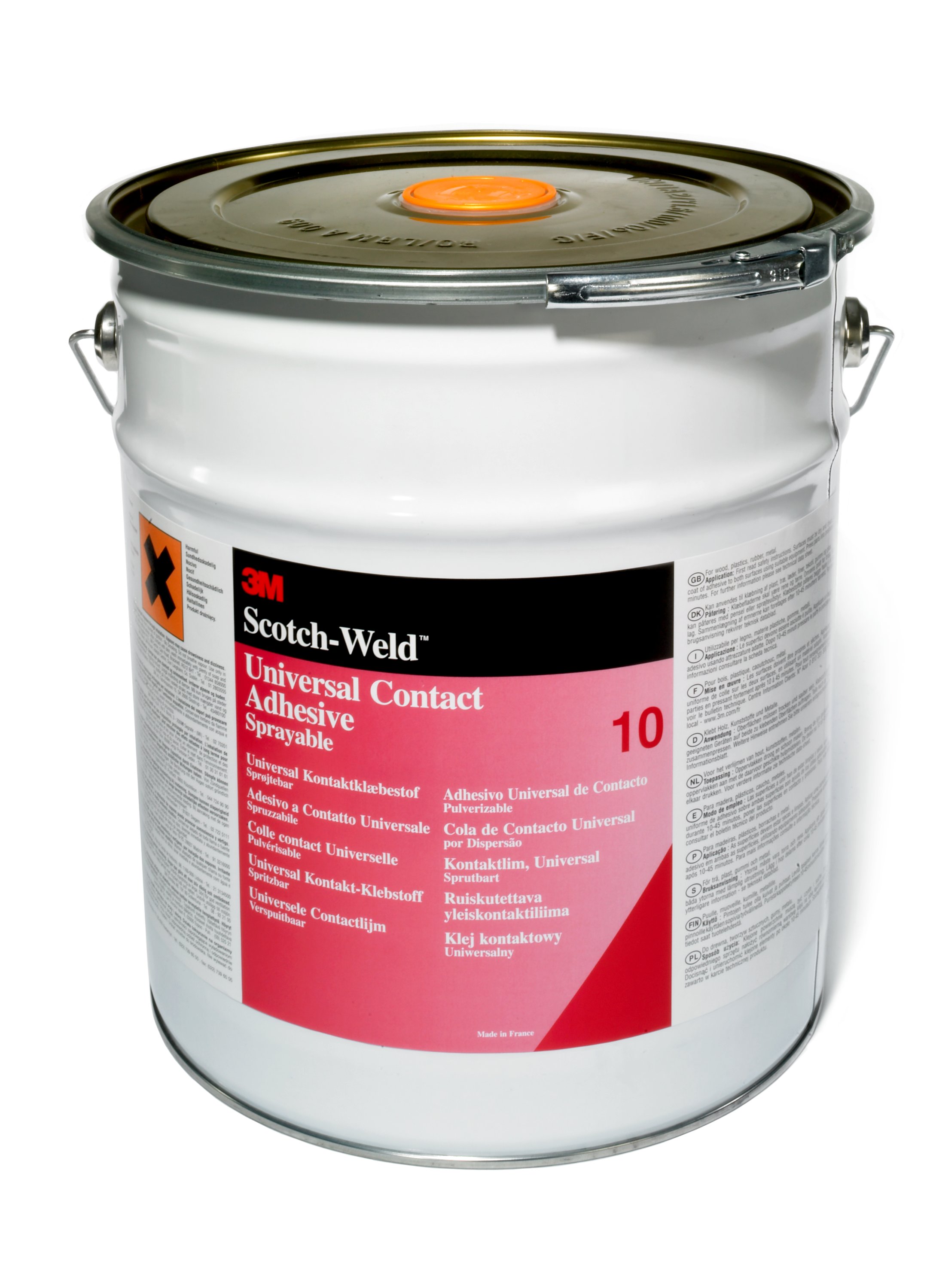 Adhésif à base de solvant 3M™ à base de polychloroprène 10, jaune, 20 L