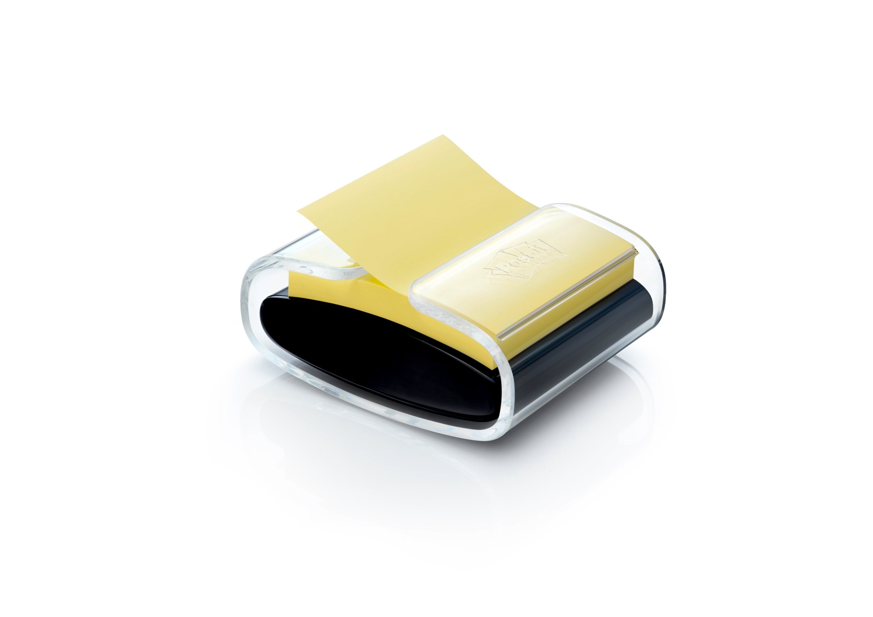 Distributeur de Post-it® Z-Notes, PRO, noir + Post-it® Super Sticky Z-Notes, jaune, 76 mm x 76 mm, 90 feuilles/bloc, 1 bloc/paquet