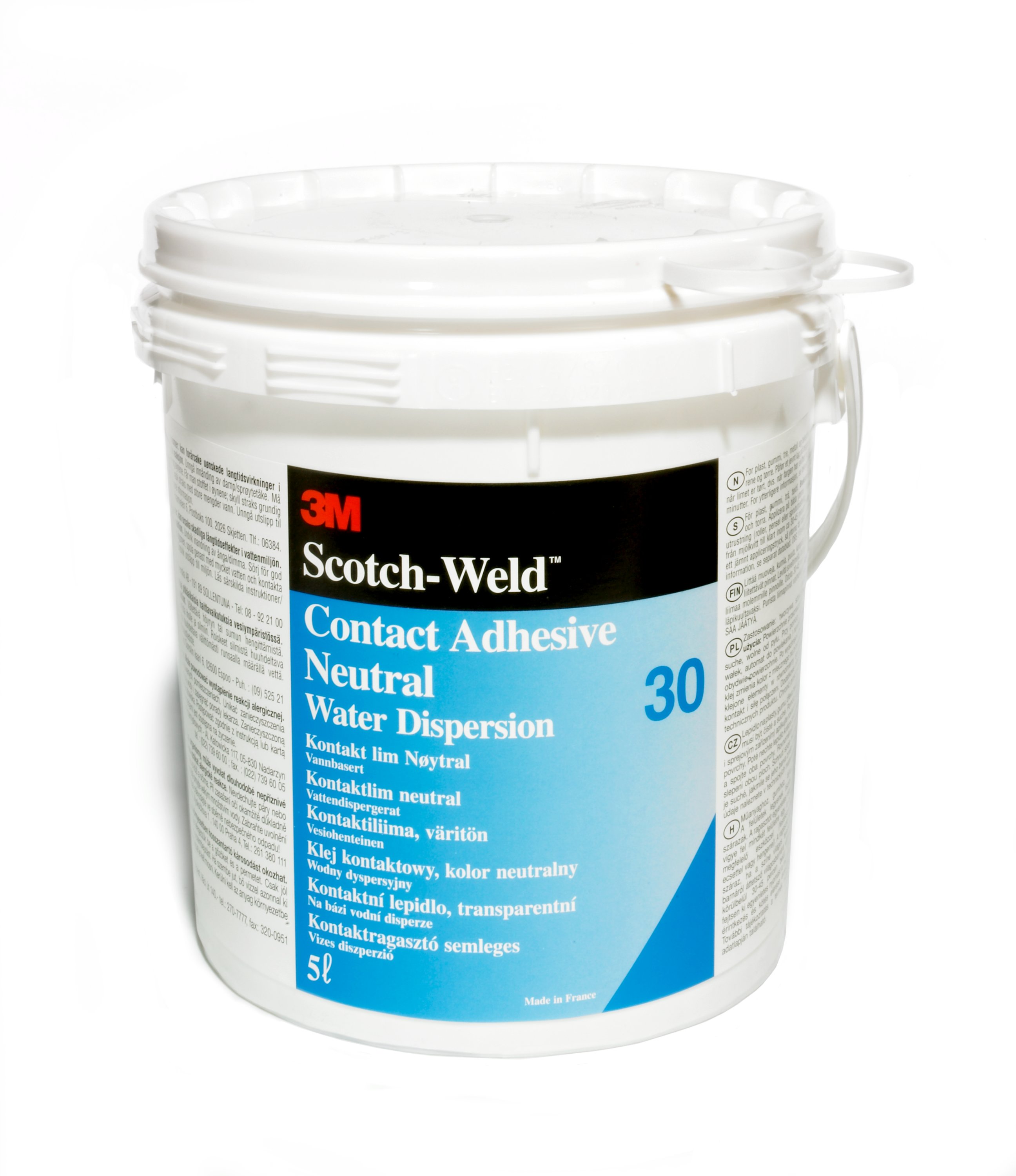 3M™ Fastbond™ Polychloroprene-based Emulsion Adhesive 30NF, Clear, 5 L